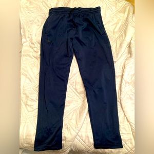 NWT UNDER ARMOUR XL COLDGEAR FLEECE LINED LOOSE NAVY BLUE SWEATPANTS